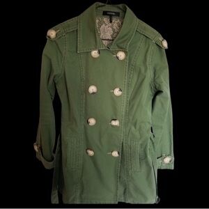 Daisy Fuentes Spring Coat Army Green Size PL